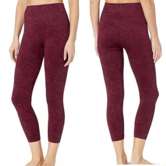 Spanx Look At Me Now Leggings in‎ Garnet Rose Print Size XL - Picture 1 of 9